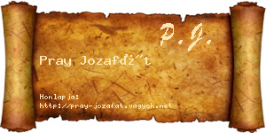 Pray Jozafát névjegykártya